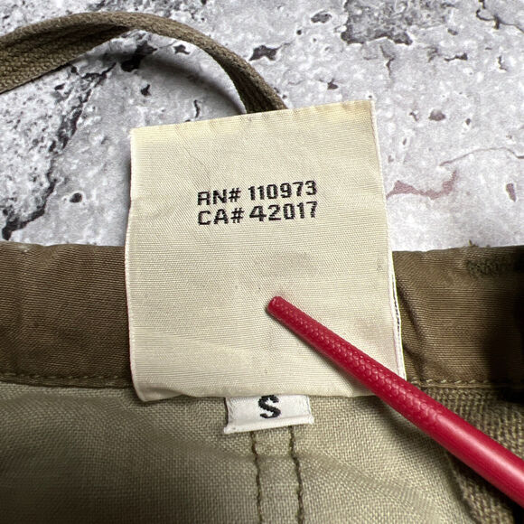 EVER Hiking Shorts 11" Raw Hem SIZE S Green Brown Drawstring Cotton Made USA - Picture 6 of 12